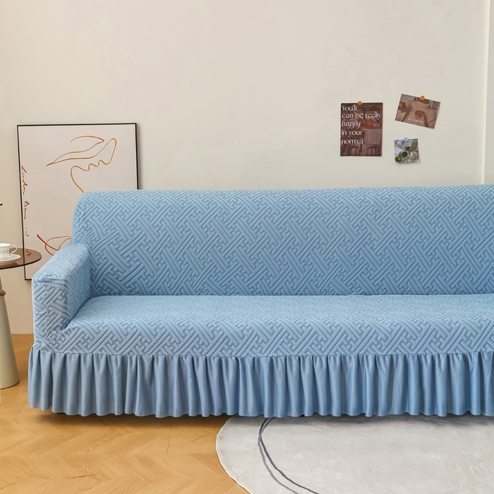 91家纺网 家纺一手货源 找家纺 （总）兴俪韵家纺 2025新款裙边款非字格双扶手沙发套