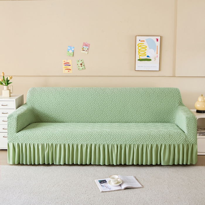 91家纺网 家纺一手货源 找家纺 （总）兴俪韵家纺 2025新款裙边款非字格双扶手沙发套