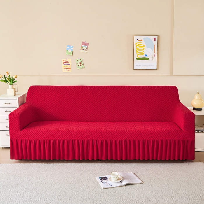 91家纺网 家纺一手货源 找家纺 （总）兴俪韵家纺 2025新款裙边款非字格双扶手沙发套