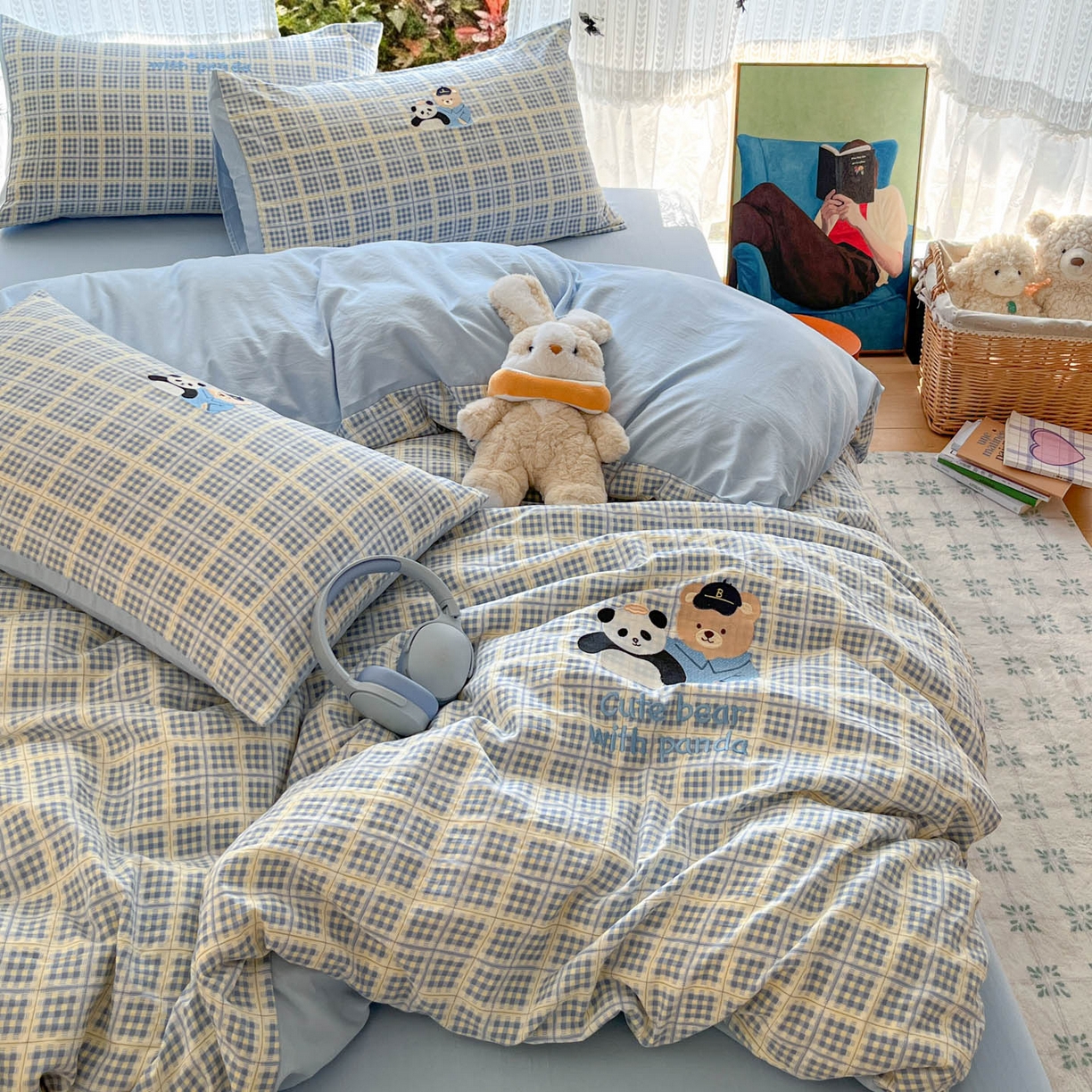 优承佳生活馆 2026新款软糯云朵棉刺绣三件套四件套单被套小熊系列-系列二 好伙伴