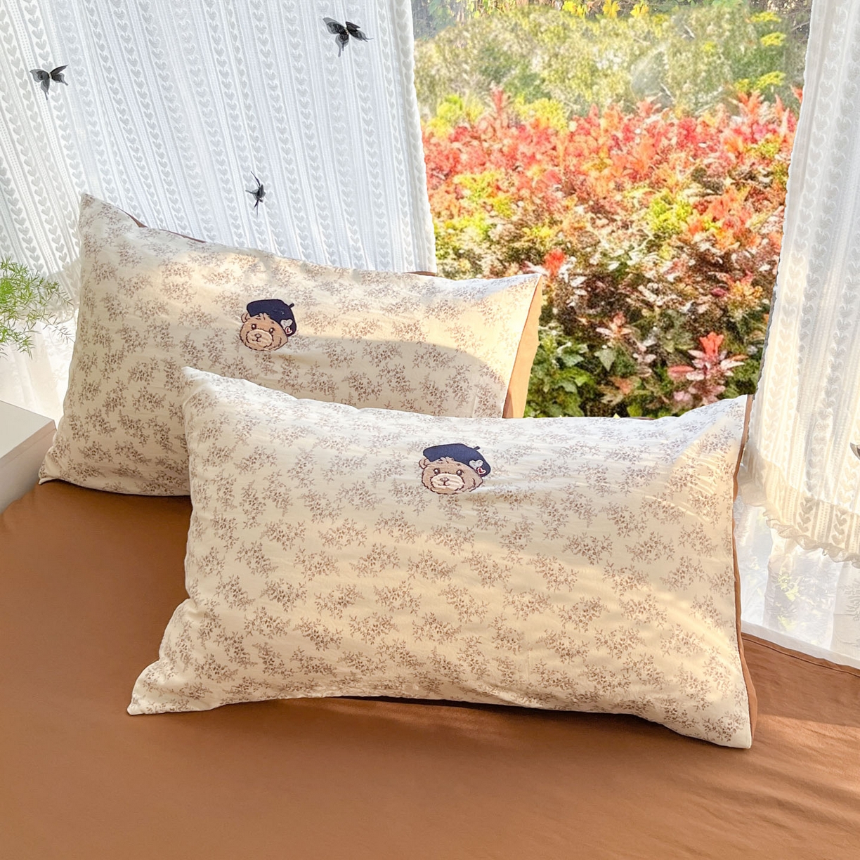 91家纺网 家纺一手货源 找家纺 优承佳生活馆 2026新款软糯云朵棉刺绣三件套四件套单被套小熊系列-系列二 花枝熊