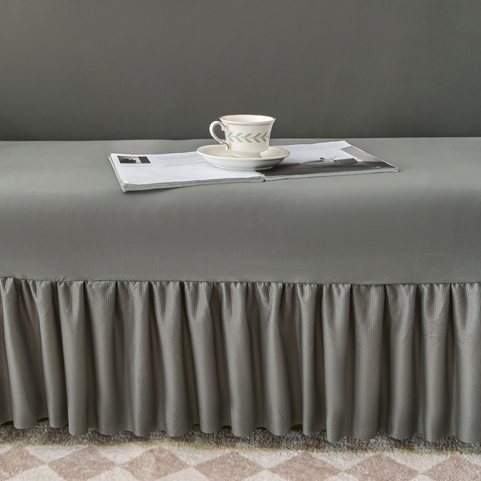 91家纺网 家纺一手货源 找家纺 （总）兴俪韵家纺 2025新款裙边款纯色双扶手提花绒沙发套