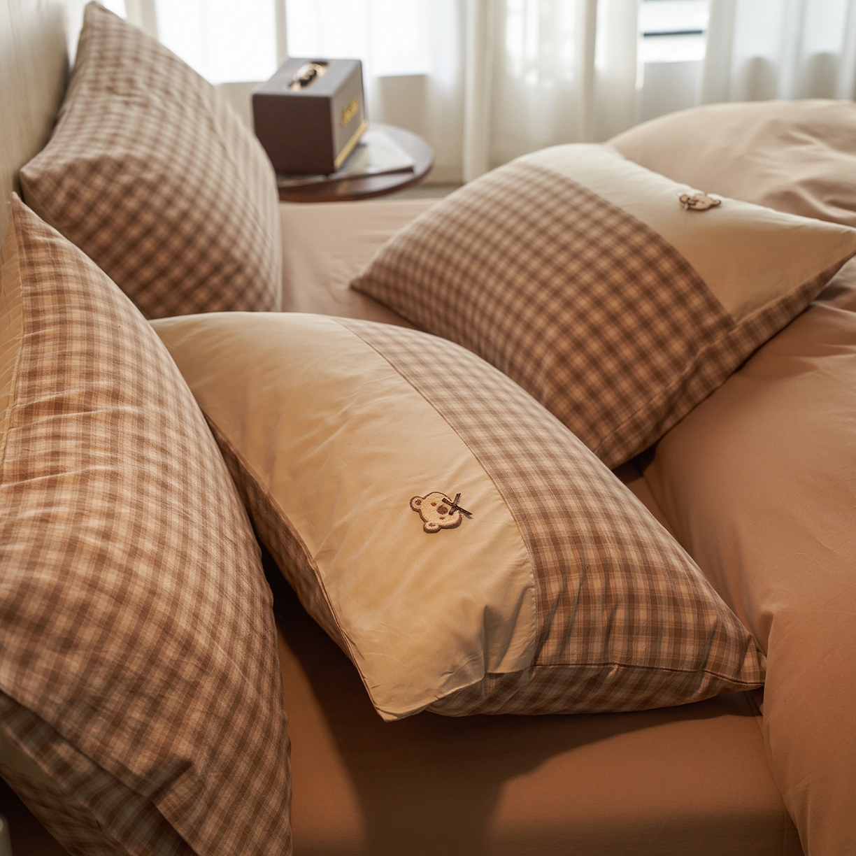 91家纺网 家纺一手货源 找家纺 （总）安莱生活 2026年新品全棉纯棉色织水洗棉自然系列四件套-自然系列