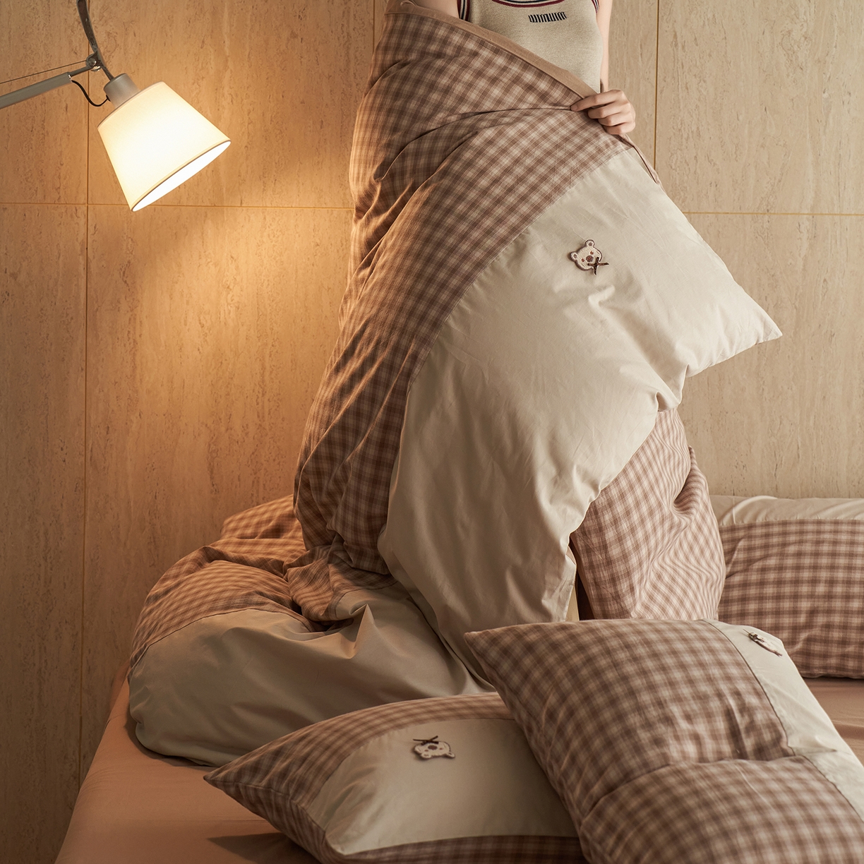 91家纺网 家纺一手货源 找家纺 （总）安莱生活 2026年新品全棉纯棉色织水洗棉自然系列四件套-自然系列