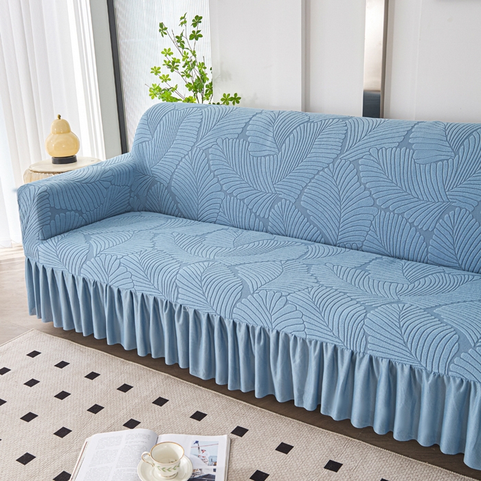 91家纺网 家纺一手货源 找家纺 （总）兴俪韵家纺 2025新款裙边款大枫叶双扶手提花绒沙发套