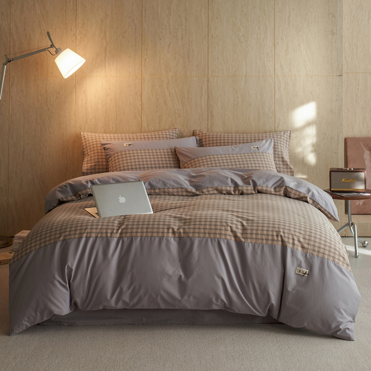 91家纺网 家纺一手货源 找家纺 安莱生活 2026年新品全棉纯棉色织水洗棉自然系列四件套-自然系列 帕睿