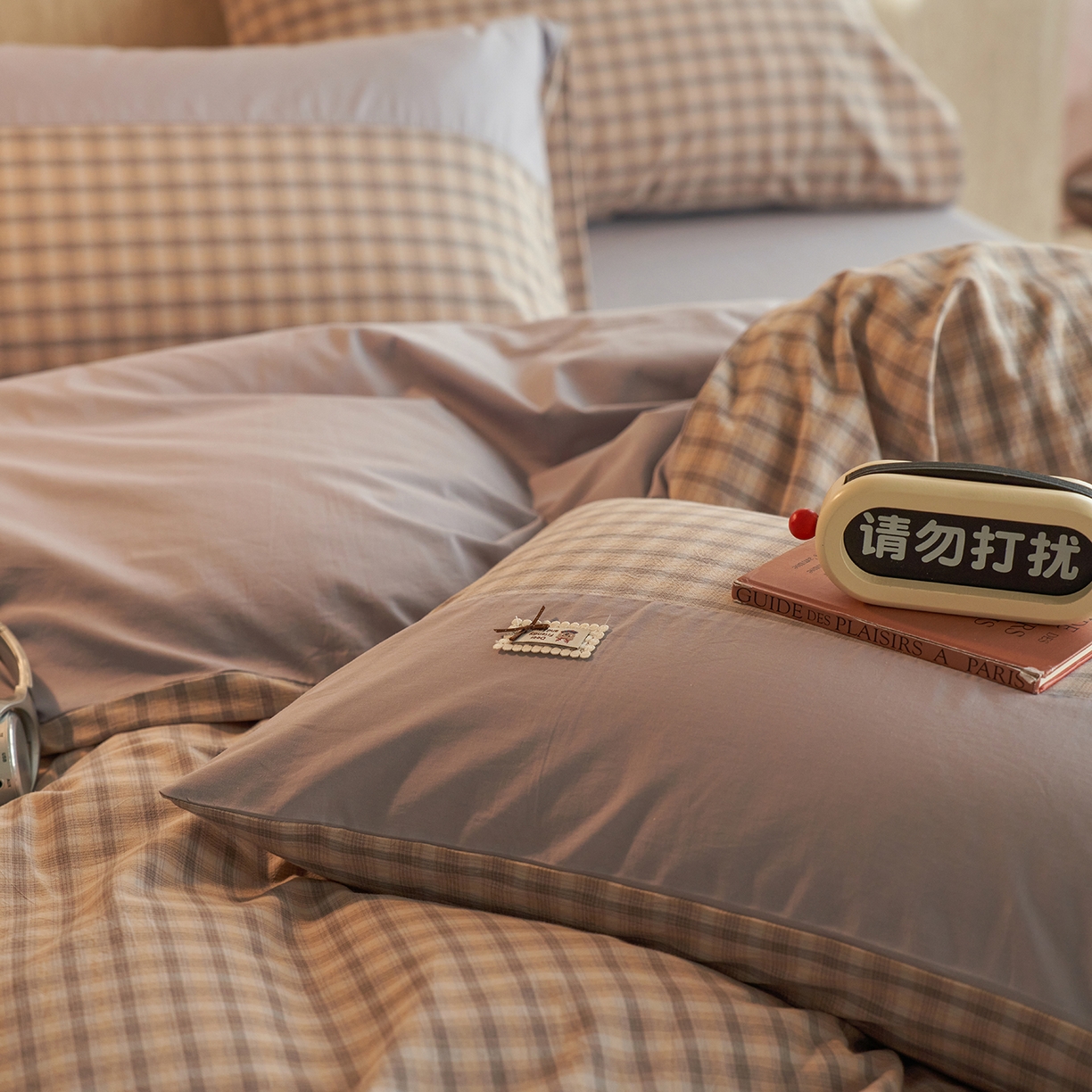 91家纺网 家纺一手货源 找家纺 安莱生活 2026年新品全棉纯棉色织水洗棉自然系列四件套-自然系列 帕睿