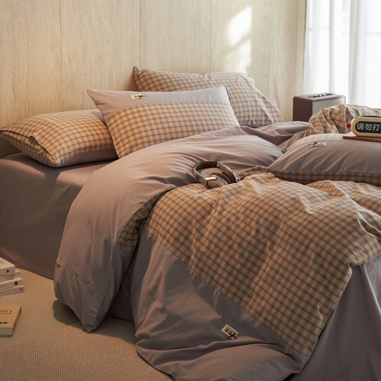 91家纺网 家纺一手货源 找家纺 安莱生活 2026年新品全棉纯棉色织水洗棉自然系列四件套-自然系列 帕睿