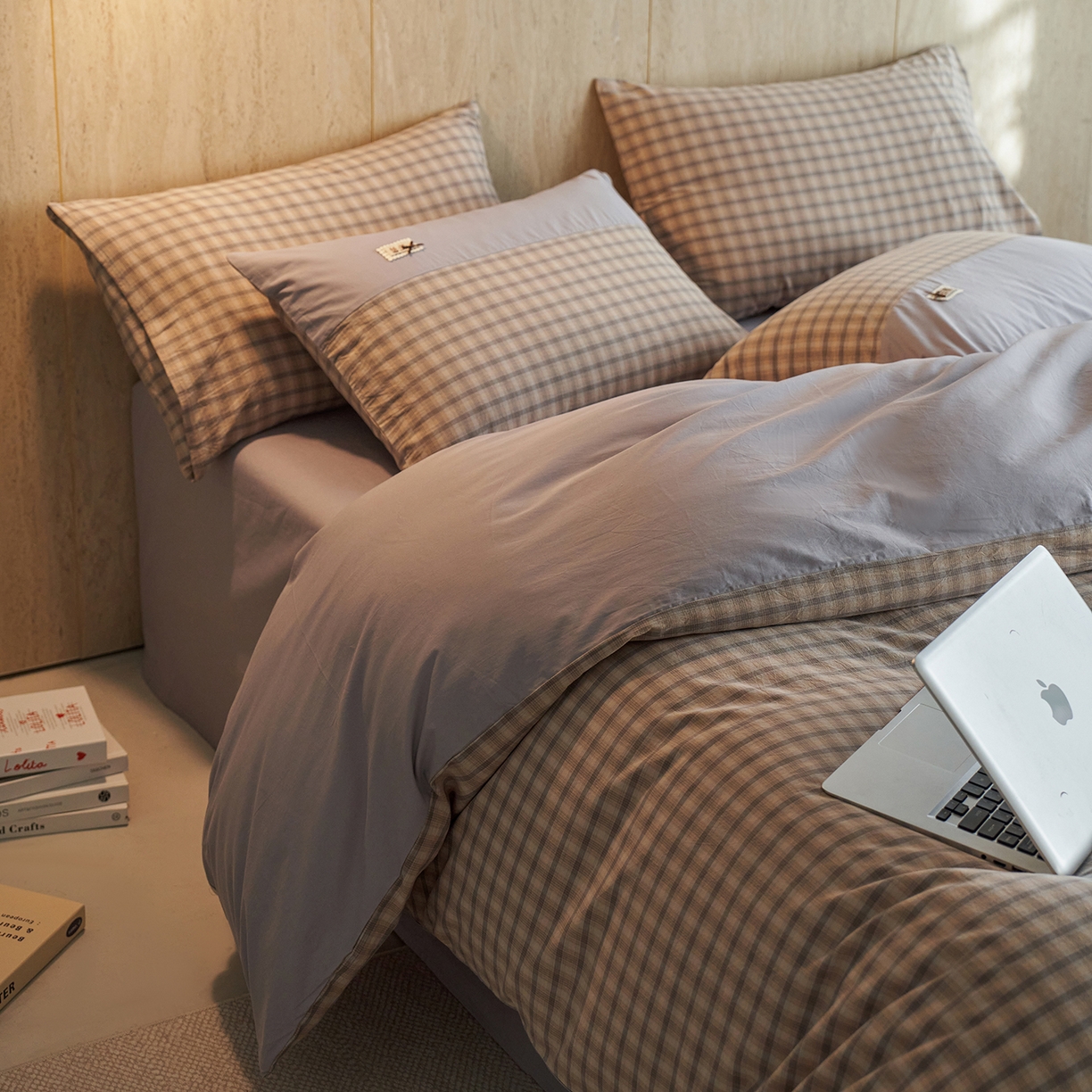 91家纺网 家纺一手货源 找家纺 安莱生活 2026年新品全棉纯棉色织水洗棉自然系列四件套-自然系列 帕睿