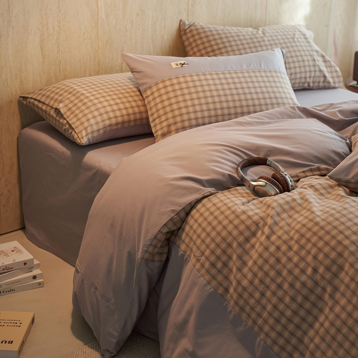 91家纺网 家纺一手货源 找家纺 安莱生活 2026年新品全棉纯棉色织水洗棉自然系列四件套-自然系列 帕睿