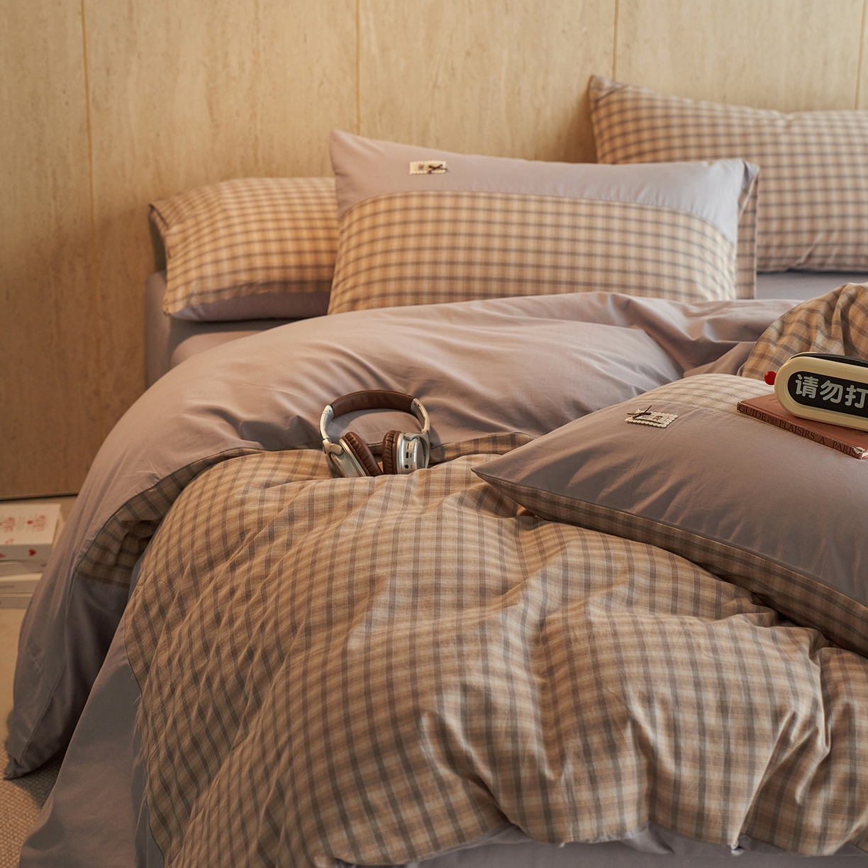 91家纺网 家纺一手货源 找家纺 安莱生活 2026年新品全棉纯棉色织水洗棉自然系列四件套-自然系列 帕睿