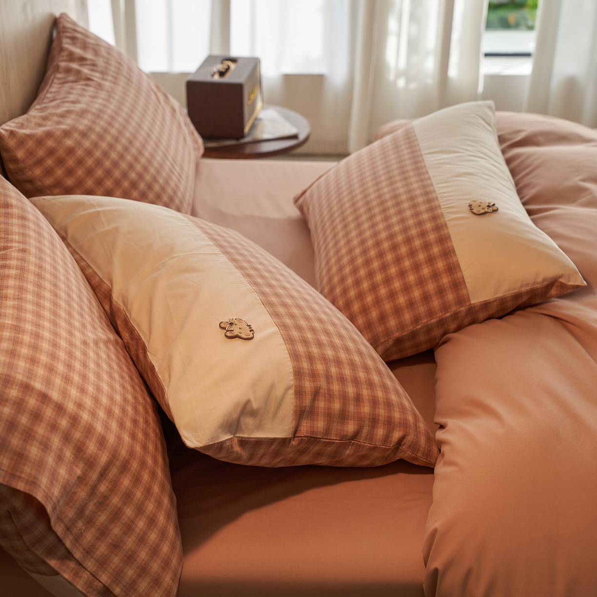 91家纺网 家纺一手货源 找家纺 安莱生活 2026年新品全棉纯棉色织水洗棉自然系列四件套-自然系列 塞娜