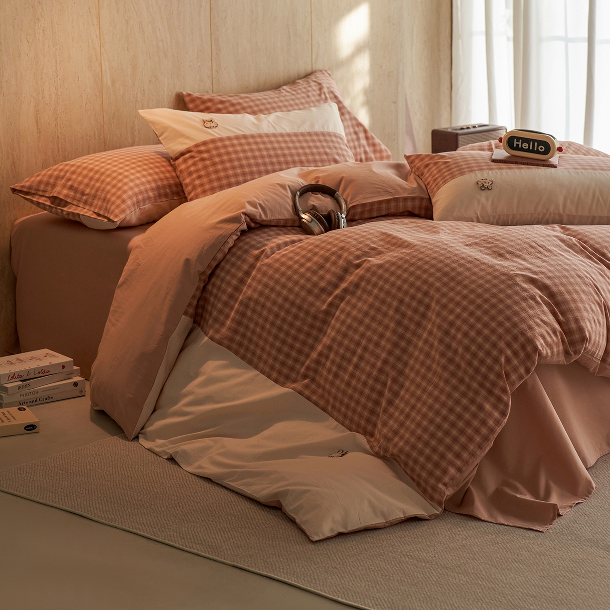 91家纺网 家纺一手货源 找家纺 安莱生活 2026年新品全棉纯棉色织水洗棉自然系列四件套-自然系列 塞娜