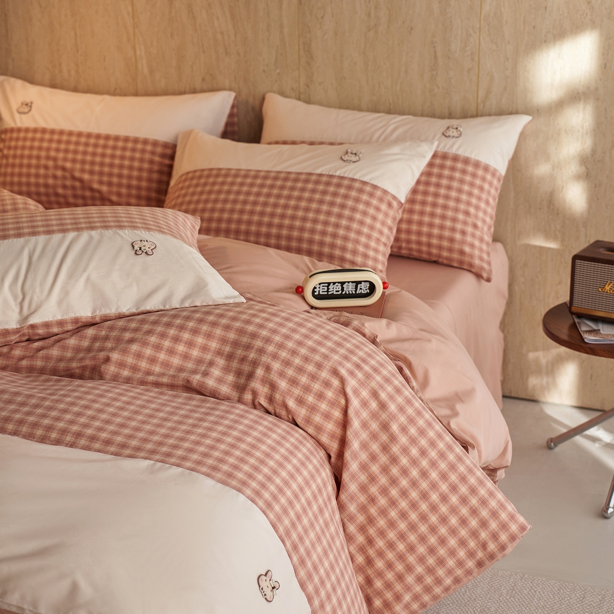 91家纺网 家纺一手货源 找家纺 安莱生活 2026年新品全棉纯棉色织水洗棉自然系列四件套-自然系列 塞娜