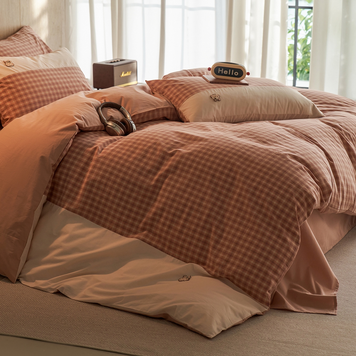 91家纺网 家纺一手货源 找家纺 安莱生活 2026年新品全棉纯棉色织水洗棉自然系列四件套-自然系列 塞娜