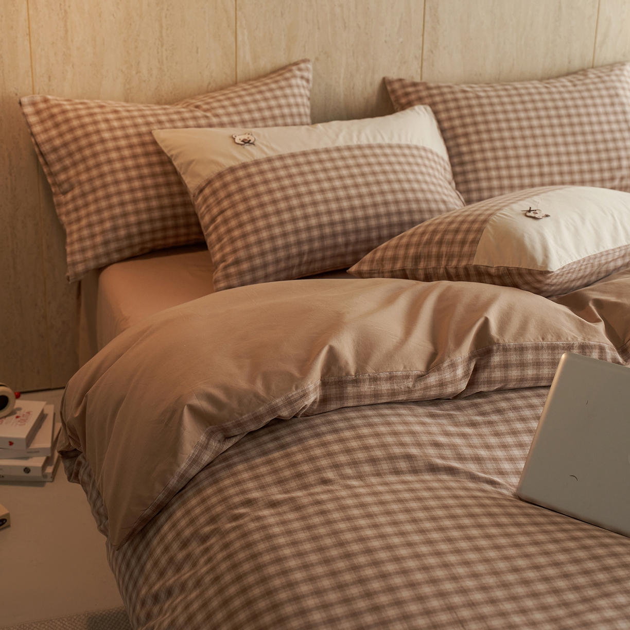 91家纺网 家纺一手货源 找家纺 安莱生活 2026年新品全棉纯棉色织水洗棉自然系列四件套-自然系列 嘉木