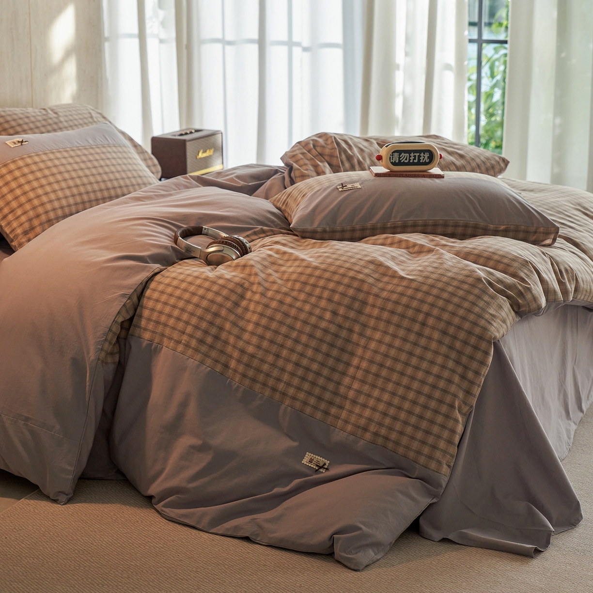 91家纺网 家纺一手货源 找家纺 安莱生活 2026年新品全棉纯棉色织水洗棉自然系列四件套-自然系列 帕睿