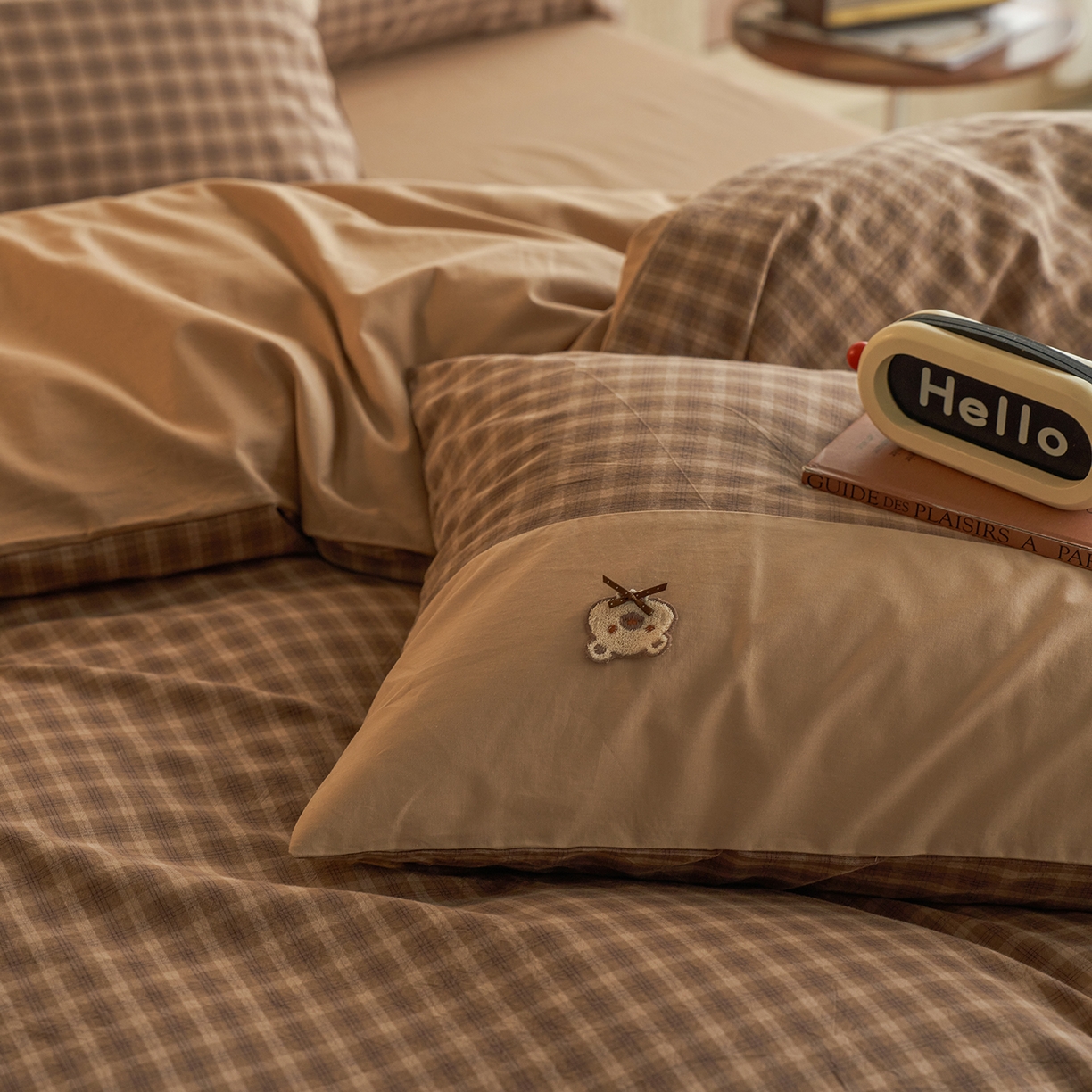 91家纺网 家纺一手货源 找家纺 安莱生活 2026年新品全棉纯棉色织水洗棉自然系列四件套-自然系列 若禾