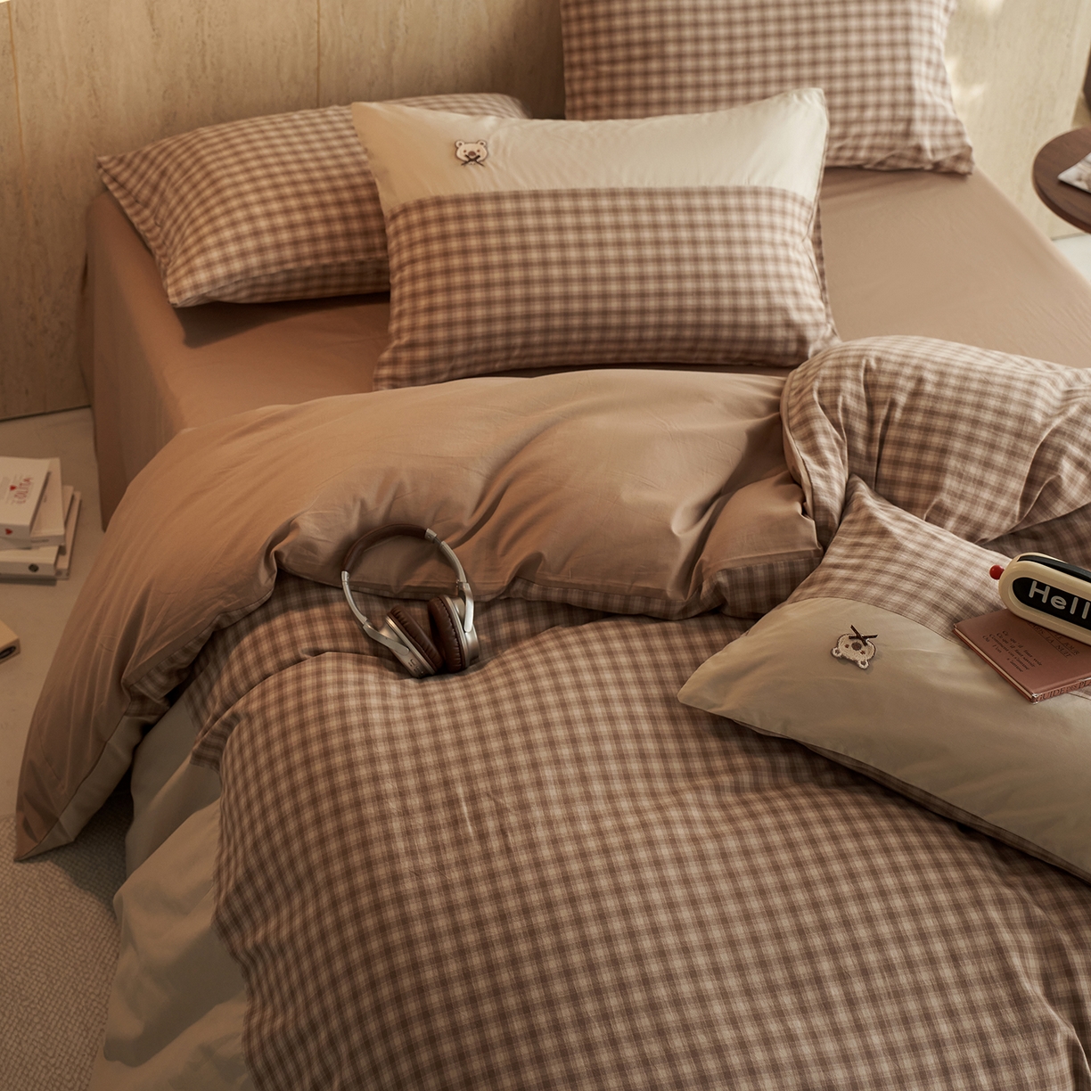 91家纺网 家纺一手货源 找家纺 安莱生活 2026年新品全棉纯棉色织水洗棉自然系列四件套-自然系列 嘉木