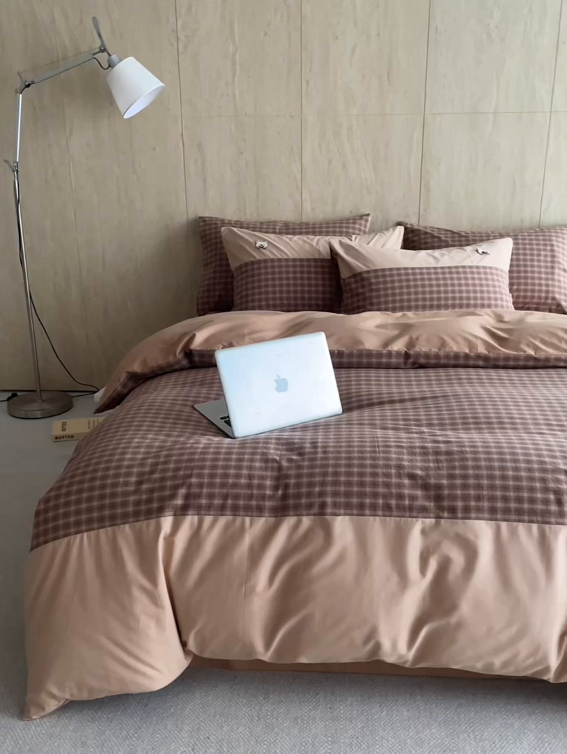 91家纺网 家纺一手货源 找家纺 安莱生活 2026年新品全棉纯棉色织水洗棉自然系列四件套-自然系列 若禾