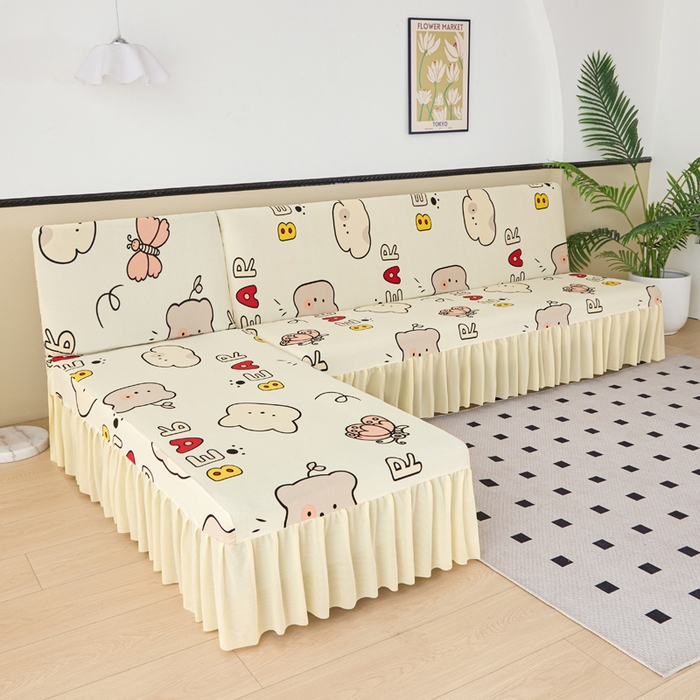 兴俪韵家纺 2025新款裙边图案沙发床套-贵妃 小蝴蝶