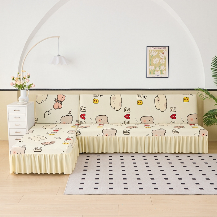 91家纺网 家纺一手货源 找家纺 兴俪韵家纺 2025新款裙边图案沙发床套-贵妃 小蝴蝶