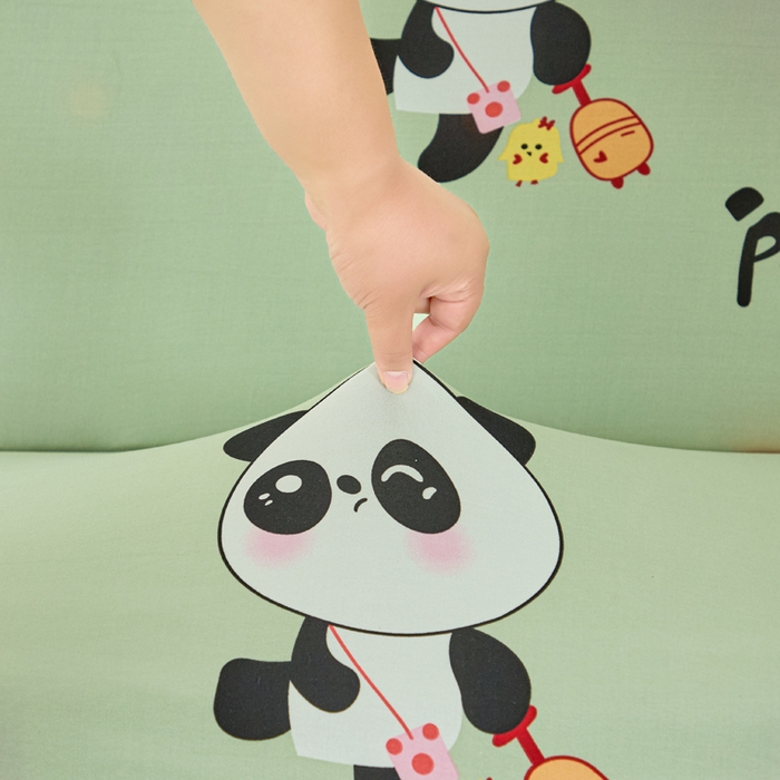 91家纺网 家纺一手货源 找家纺 兴俪韵家纺 2025新款裙边图案沙发床套-贵妃 小熊猫