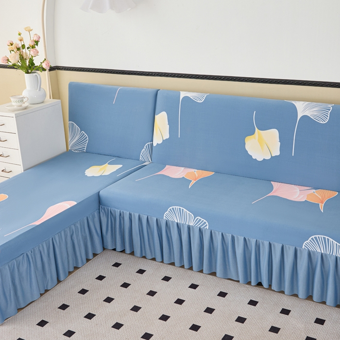 91家纺网 家纺一手货源 找家纺 兴俪韵家纺 2025新款裙边图案沙发床套-贵妃 银杏叶