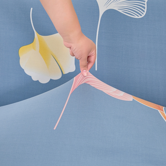 91家纺网 家纺一手货源 找家纺 兴俪韵家纺 2025新款裙边图案沙发床套-贵妃 银杏叶