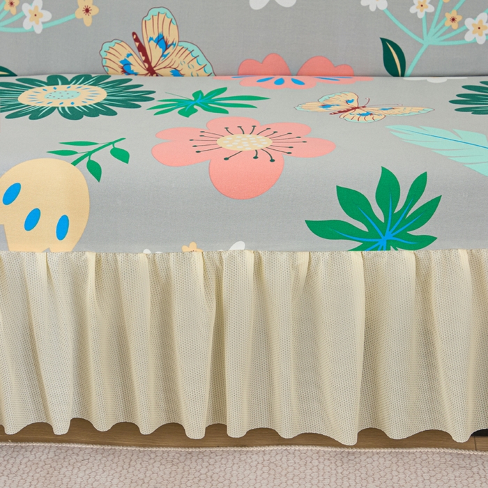 91家纺网 家纺一手货源 找家纺 兴俪韵家纺 2025新款裙边图案沙发床套-贵妃 植物花卉