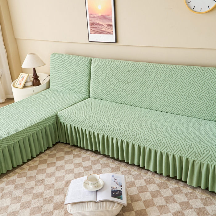 91家纺网 家纺一手货源 找家纺 （总）兴俪韵家纺 2025新款裙边款非字格无扶手沙发套