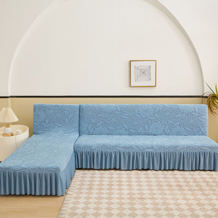 91家纺网 家纺一手货源 找家纺 （总）兴俪韵家纺 2025新款裙边款太阳花无扶手沙发床套