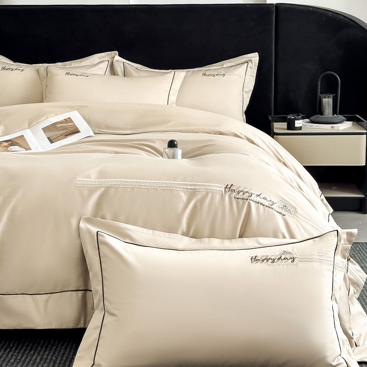 91家纺网 家纺一手货源 找家纺 （总）【控价】新方向 2026新款刺绣全棉100s贡缎长绒棉四件套-亚瑟