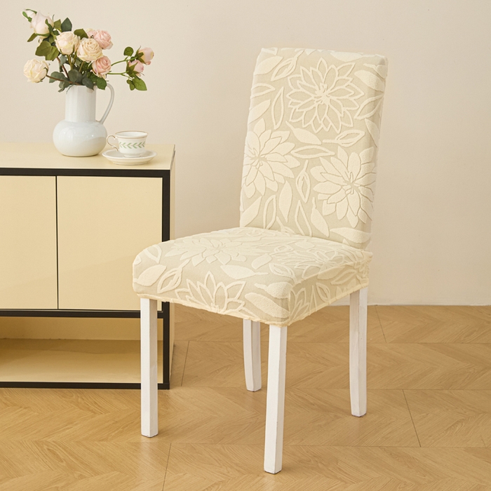 91家纺网 家纺一手货源 找家纺 兴俪韵家纺 2025新款全包太阳花椅子套 太阳花-米黄