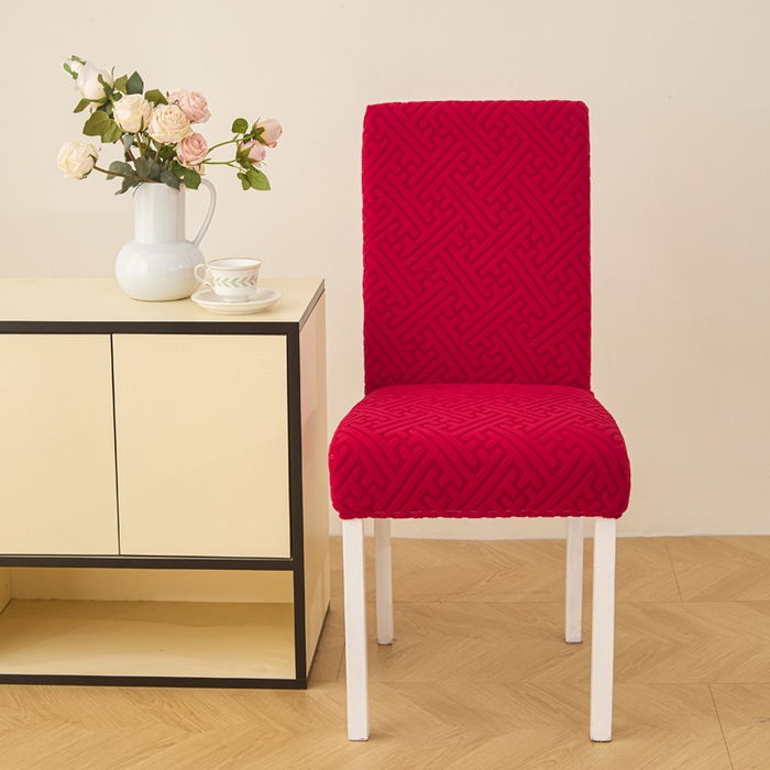 兴俪韵家纺 2025新款全包非字格椅子套 非字格-大红