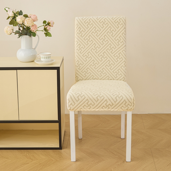 兴俪韵家纺 2025新款全包非字格椅子套 非字格-米黄