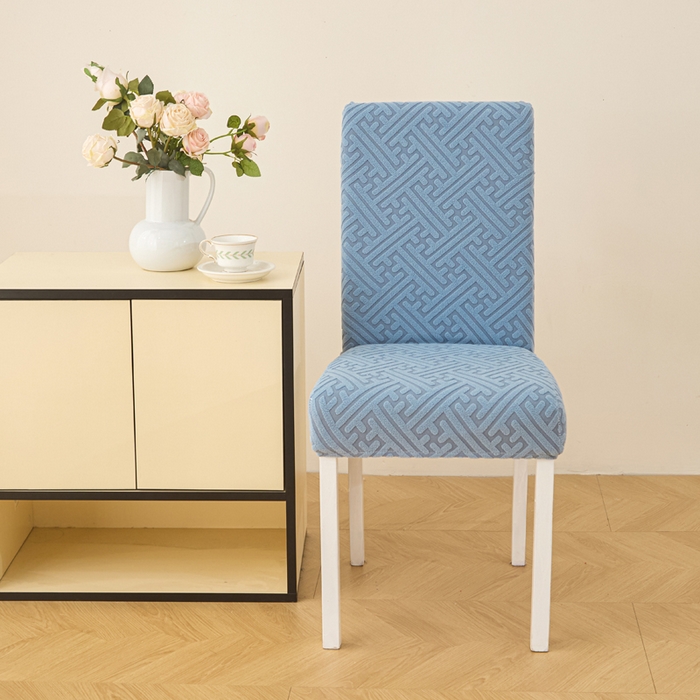 兴俪韵家纺 2025新款全包非字格椅子套 非字格-天空蓝