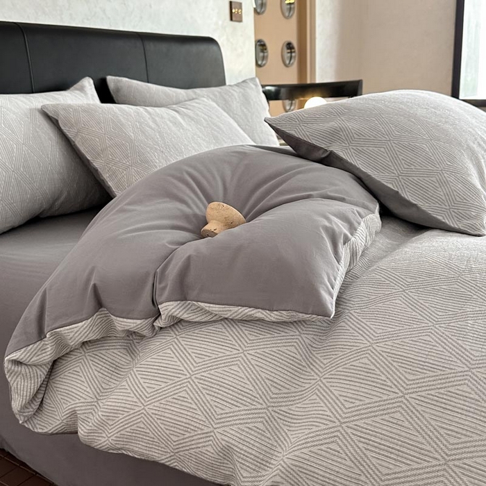 91家纺网 家纺一手货源 找家纺 （总）ab家纺 2026新款全棉纯棉三层纱提花四件套