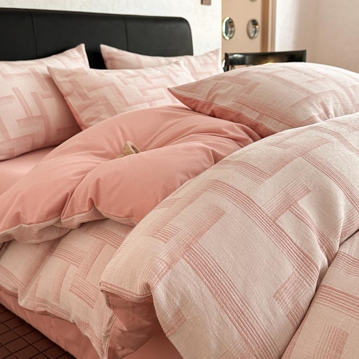 91家纺网 家纺一手货源 找家纺 （总）ab家纺 2026新款全棉纯棉三层纱提花四件套