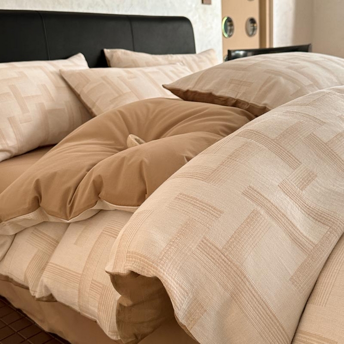 91家纺网 家纺一手货源 找家纺 （总）ab家纺 2026新款全棉纯棉三层纱提花四件套