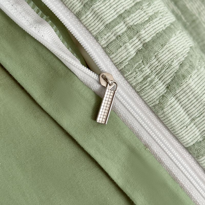 91家纺网 家纺一手货源 找家纺 ab家纺 2026新款全棉纯棉三层纱提花四件套 米亚-绿