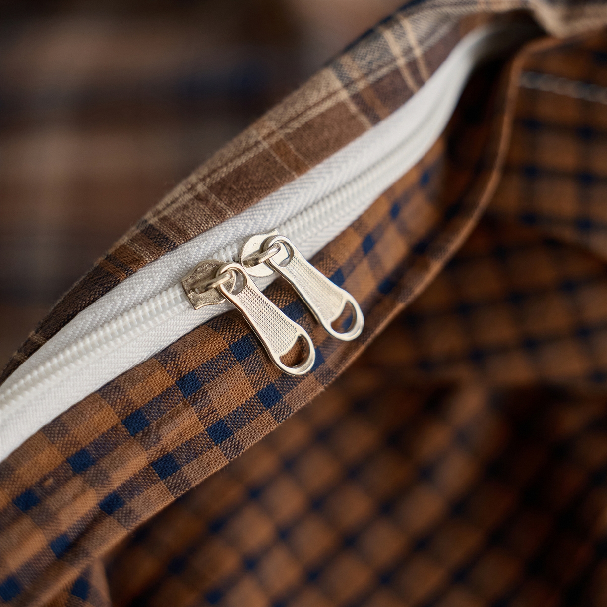 91家纺网 家纺一手货源 找家纺 启程家纺 2026新款纯棉水洗棉复古大格系列多规格纯棉四件套 苏格兰藏蓝大格