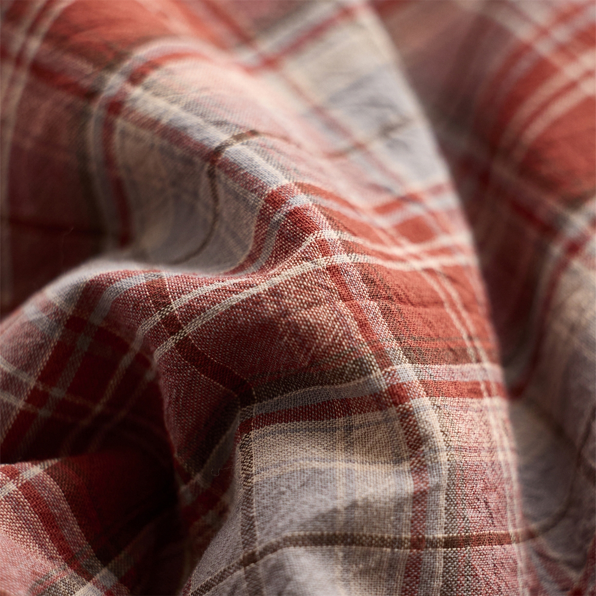 91家纺网 家纺一手货源 找家纺 启程家纺 2026新款纯棉水洗棉复古大格系列多规格纯棉四件套 苏格兰红大格