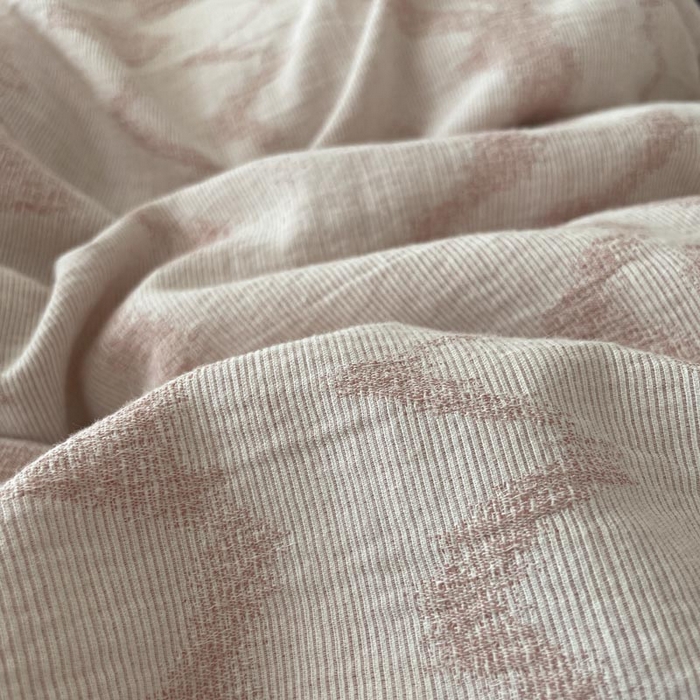 91家纺网 家纺一手货源 找家纺 ab家纺 2026新款全棉纯棉三层纱提花四件套 素影-豆沙