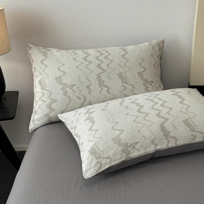 91家纺网 家纺一手货源 找家纺 ab家纺 2026新款全棉纯棉三层纱提花四件套 素影-灰