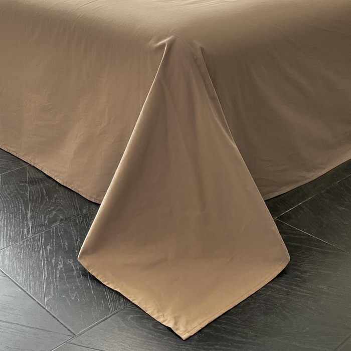 91家纺网 家纺一手货源 找家纺 ab家纺 2026新款全棉纯棉三层纱提花四件套 素影-咖