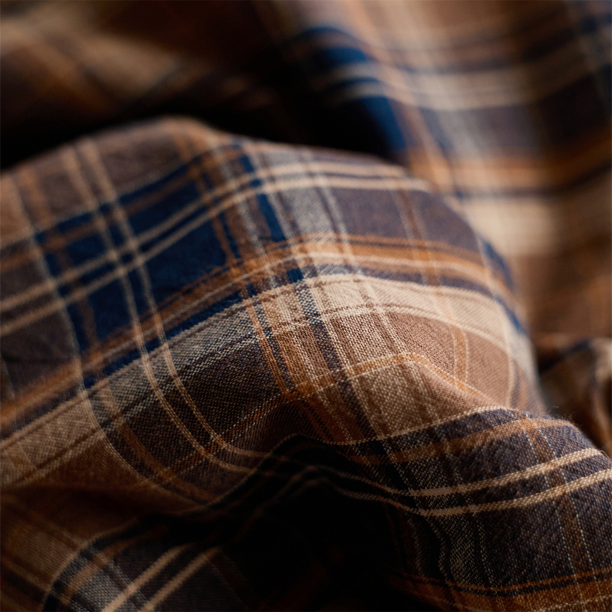 91家纺网 家纺一手货源 找家纺 启程家纺 2026新款纯棉水洗棉复古大格系列多规格纯棉单被套 苏格兰藏蓝大格