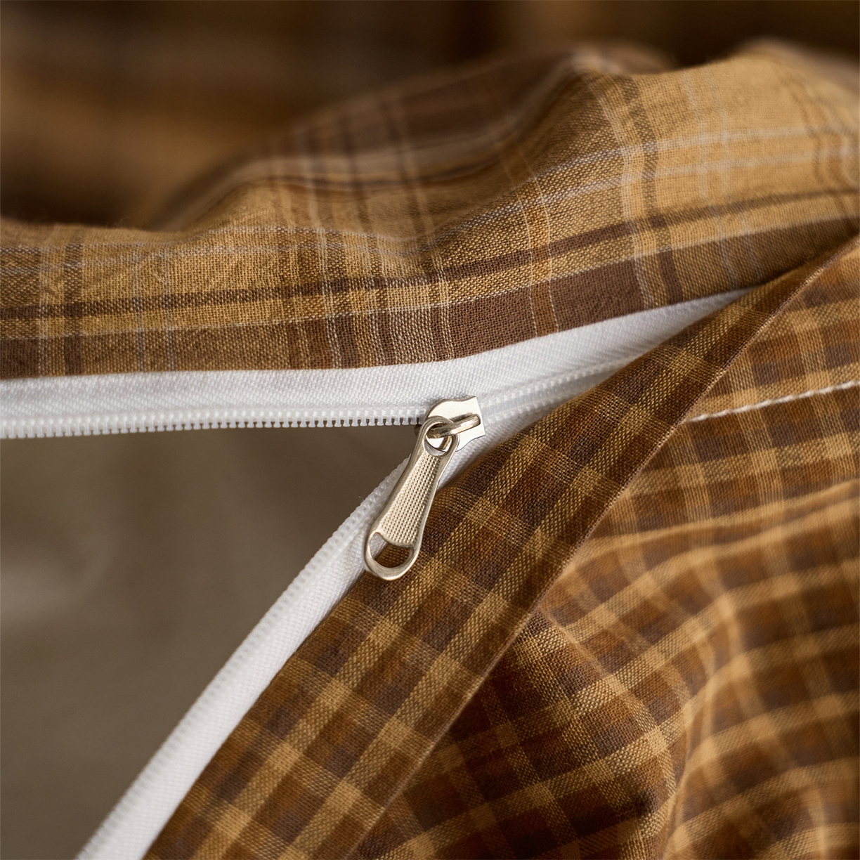 91家纺网 家纺一手货源 找家纺 启程家纺 2026新款纯棉水洗棉复古大格系列多规格纯棉单被套 苏格兰黄大格