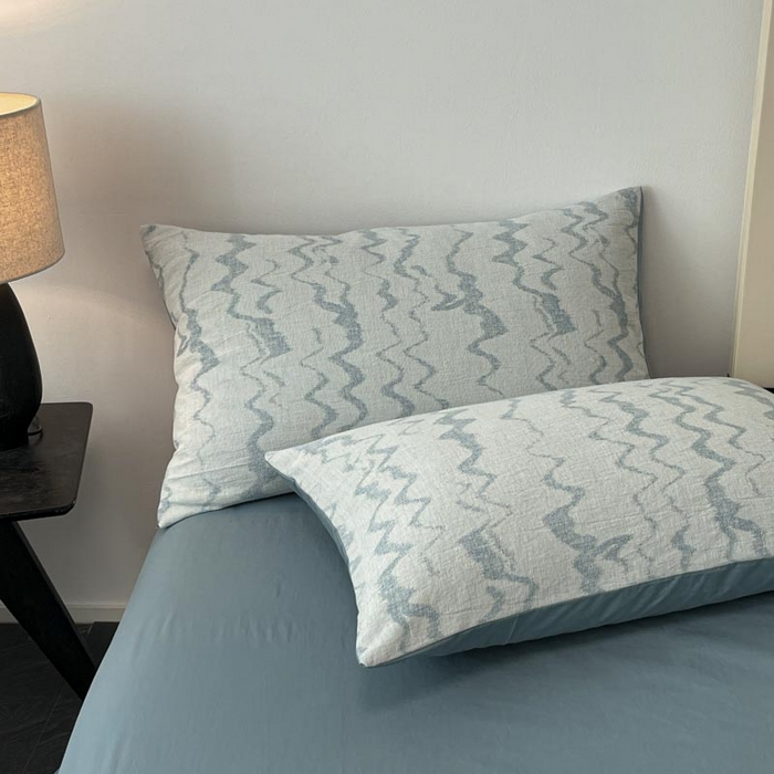 91家纺网 家纺一手货源 找家纺 ab家纺 2026新款全棉纯棉三层纱提花四件套 素影-兰