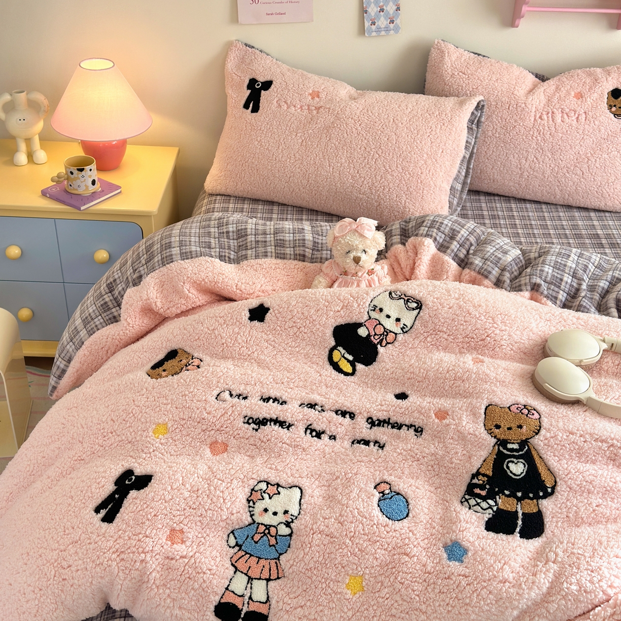 91家纺网 家纺一手货源 找家纺 （总）乐童家纺 2025新款高克重羊羔毛毛巾绣四件套